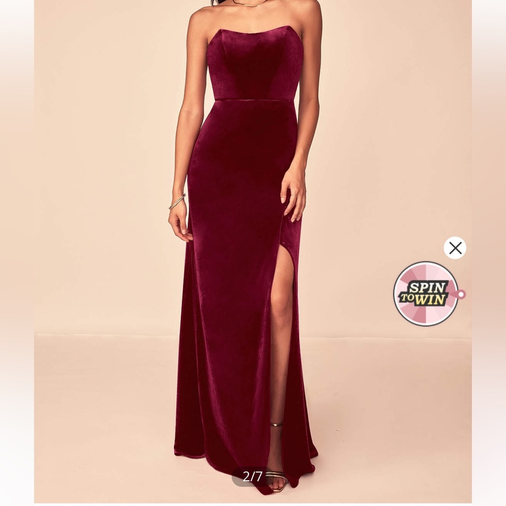 Burgundy Velvet Azazie Dress
